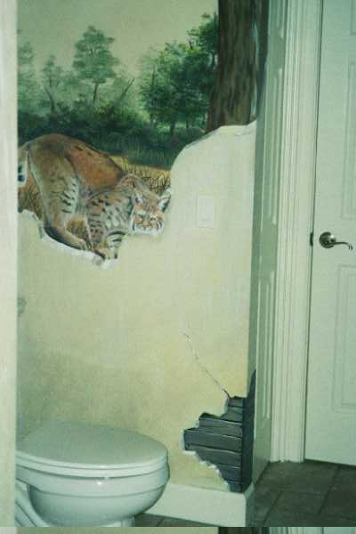 trompe l'oeil wildlife mural