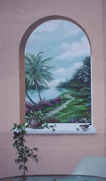 the garden path, window mural