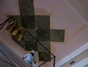 Installation of faux tile