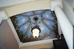 trompe l'oeil stain glass ceiling mural