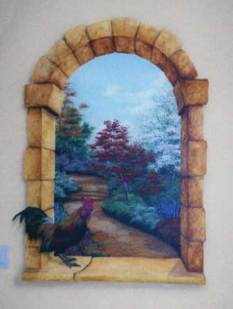 trompe l'oeil mural with arches