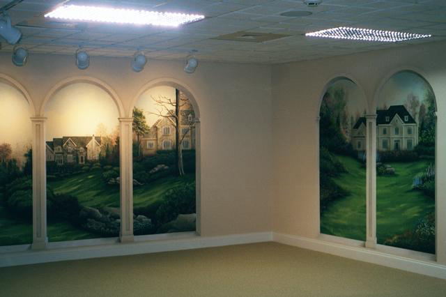 trompe l'oeil mural with arches