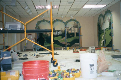 trompe l'oeil mural with arches